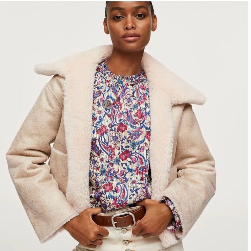 MANGO reversible faux fur jacket
